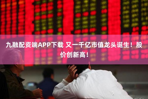 九融配资端APP下载 又一千亿市值龙头诞生！股价创新高！